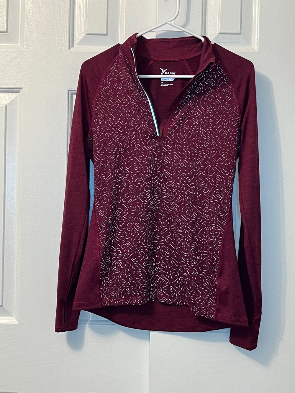 Old Navy Active Women's Go Dry 1/4 Zip Top Purple Long Sleeve Athletic Size S